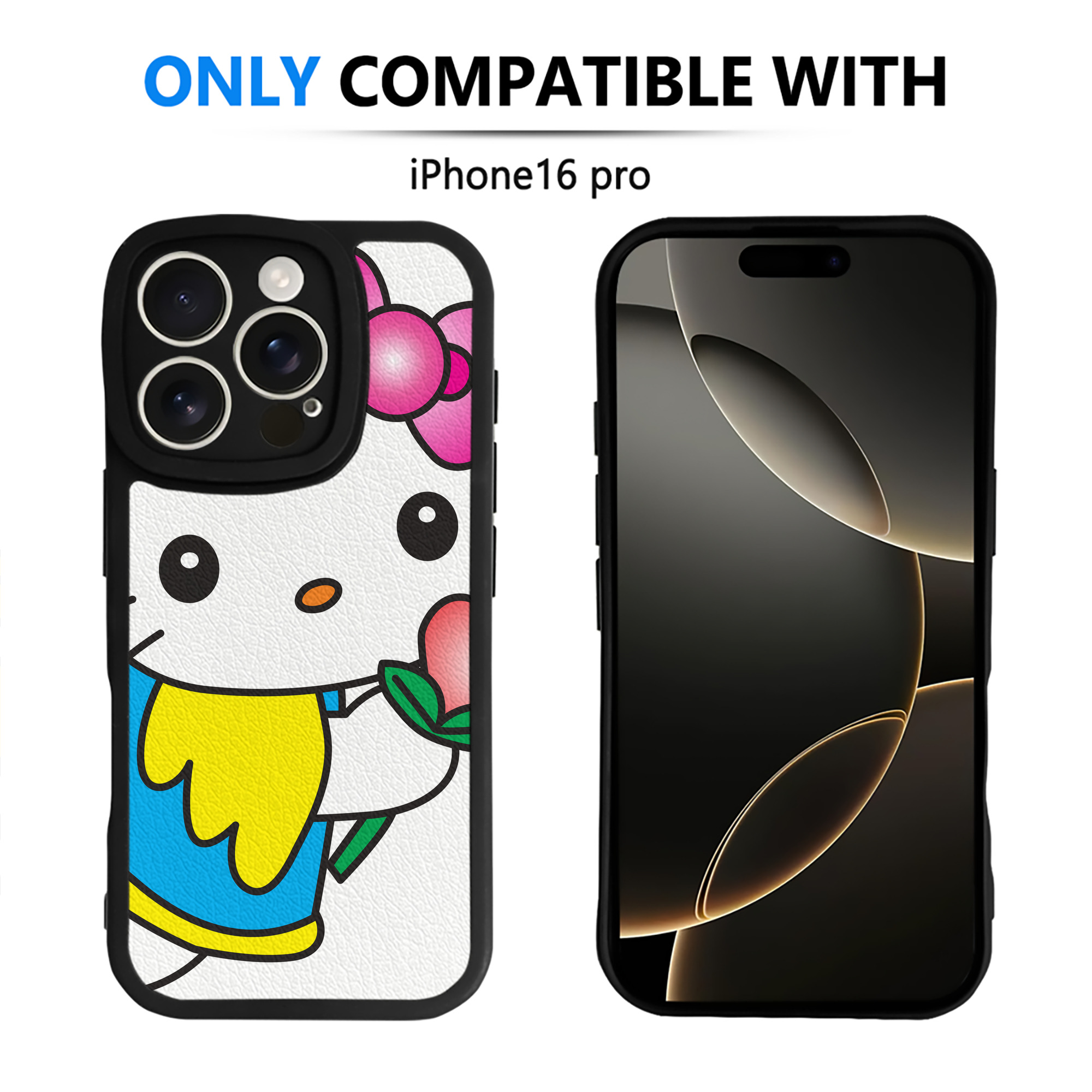 （画像用） Hello Kitty ハローキティ 【iPhone 16シリーズ対応】シリコンスマホケース（レザー調） 材質：シリコン
